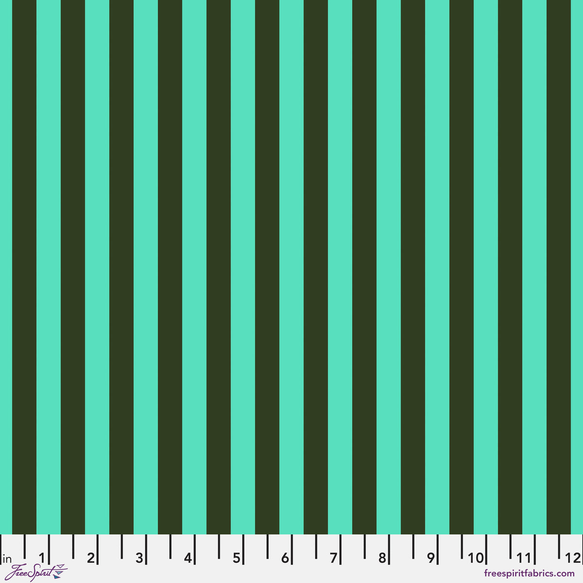 FreeSpirit Tula Pink True Colors tent stripe quilting cotton fabric in Fern
