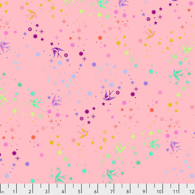 Blush Fairy Dust Tula's True Colors 44"/45" Cotton Fabric Per Yard