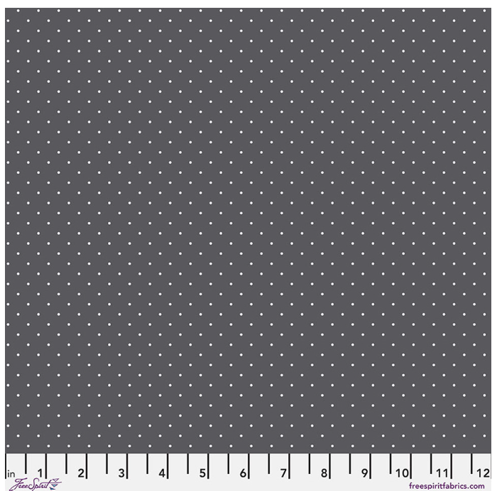 Free Spirit Tula Pink Graywork Tiny Dots Carbon quilting fabric