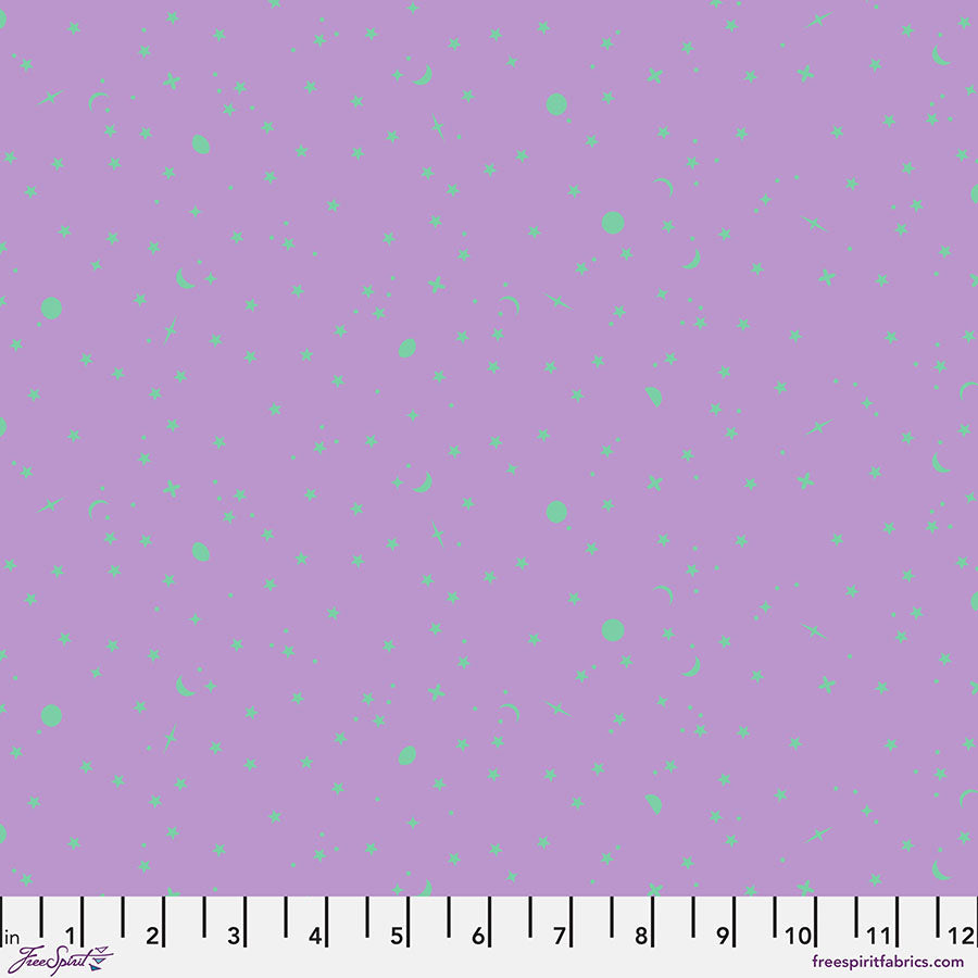 Tula Pink True Colors Space Sprinkles quilting fabric in Frozen Berry