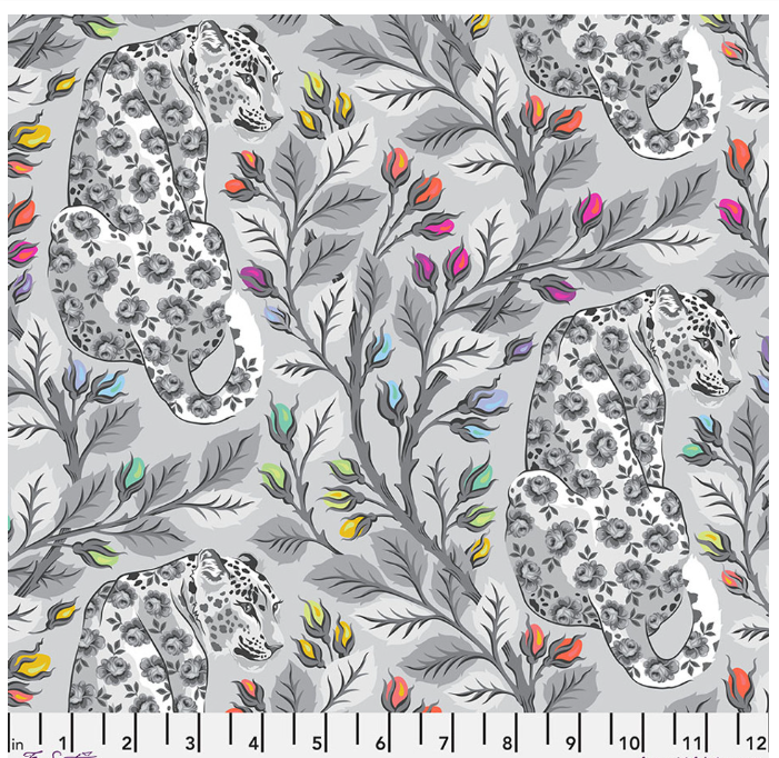 Free Spirit Tula Pink Graywork Beautymark Fog quilting fabric