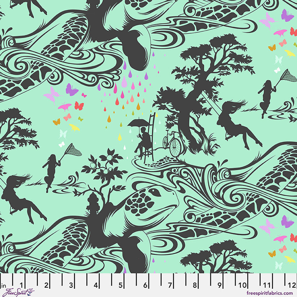 Prince Charming Déjà Vu Turtle Bay Sweetmint 44"/45" Cotton Fabric Per Yard