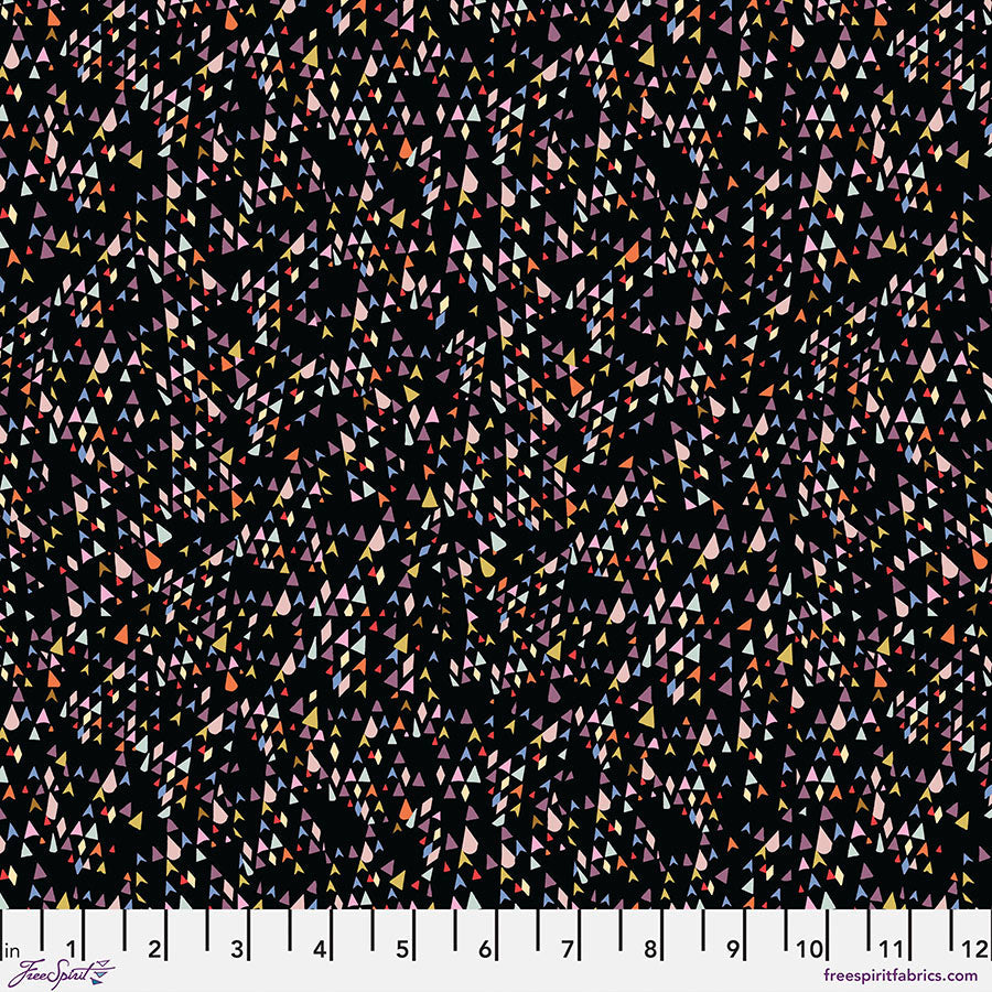 Victoria Findlay Wolfe Night Fancy Drift fabric in Black by FreeSpirit