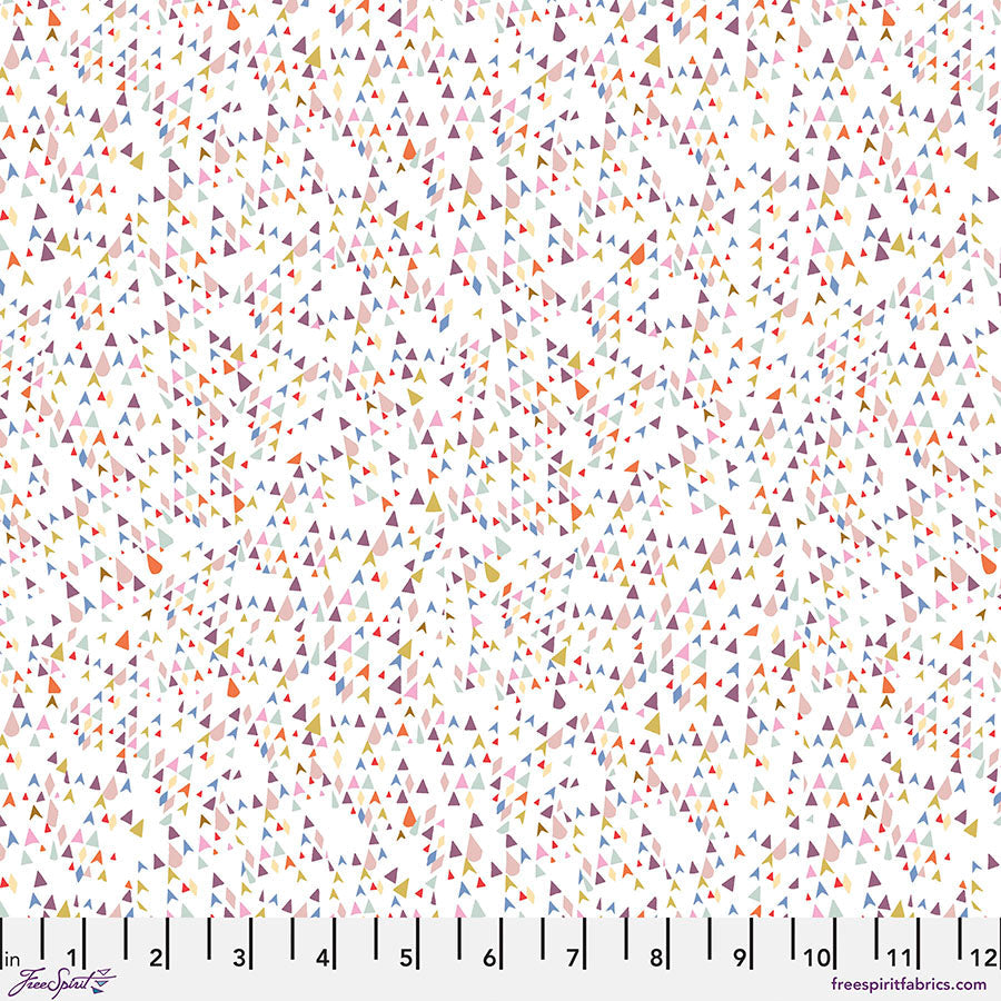 Victoria Findlay Wolfe Night Fancy Drift fabric in White by FreeSpirit