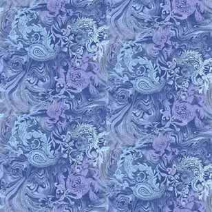 Paisley Of Blues Cotton 44"/45" Fabric Per Yard Sykel Studio