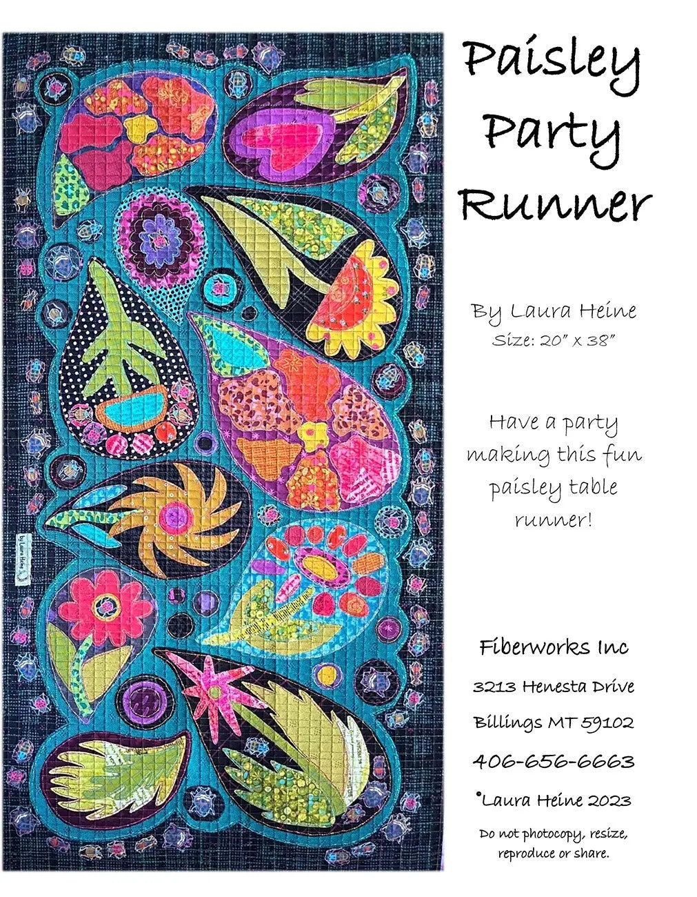 Paisley Party Runner Collage Pattern - Linda's Electric Quilters