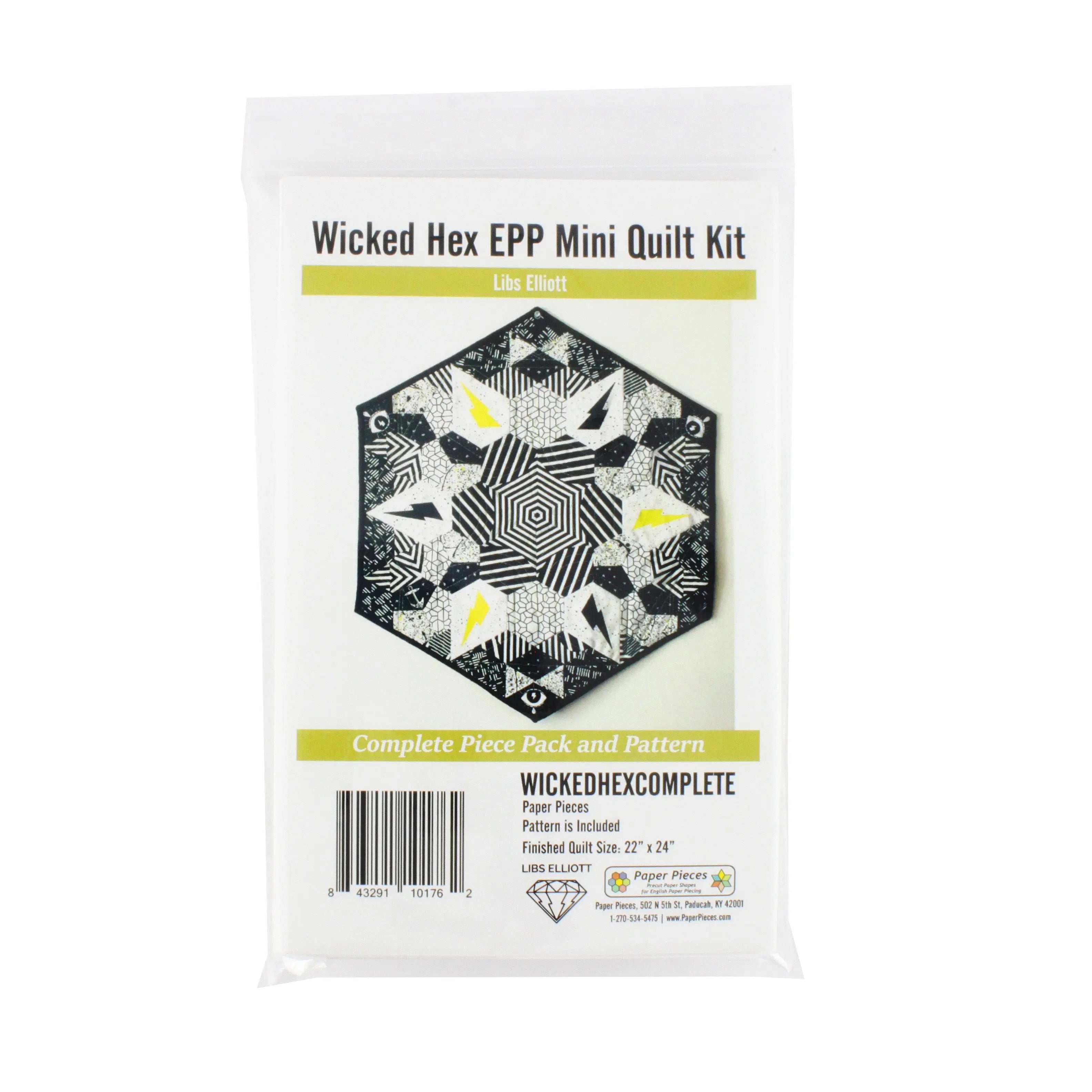 Paper Pieces Pack for Wicked Hex EPP Mini Quilt Pattern Included - Linda's Electric Quilters
