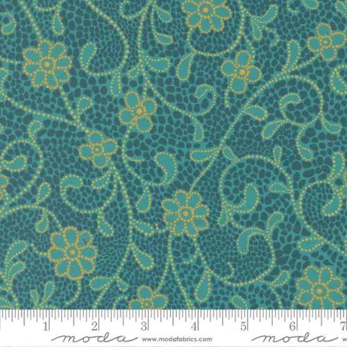 Parlor Good Vibes Only Teal Cotton 44"/45" Fabric Per Yard Moda Fabrics & Supplies