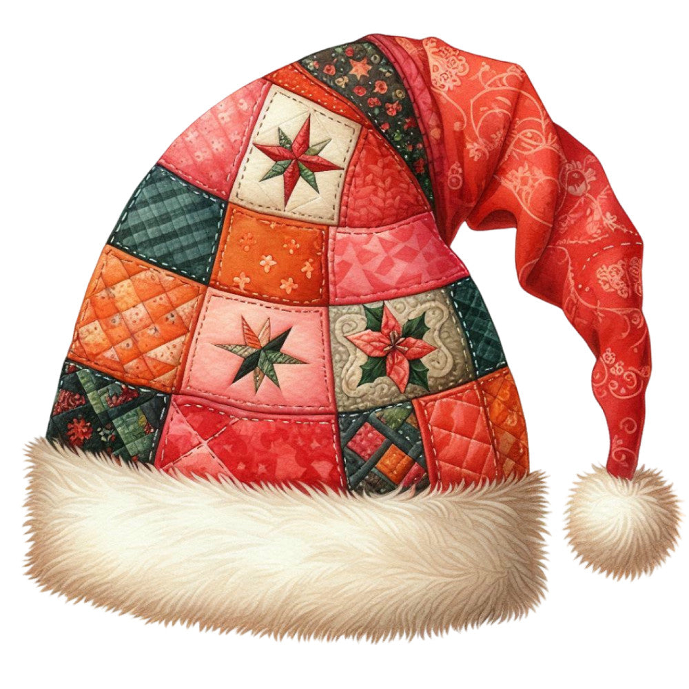 Patchwork Christmas Fabric Panel 12 QuiltingFabricPanels