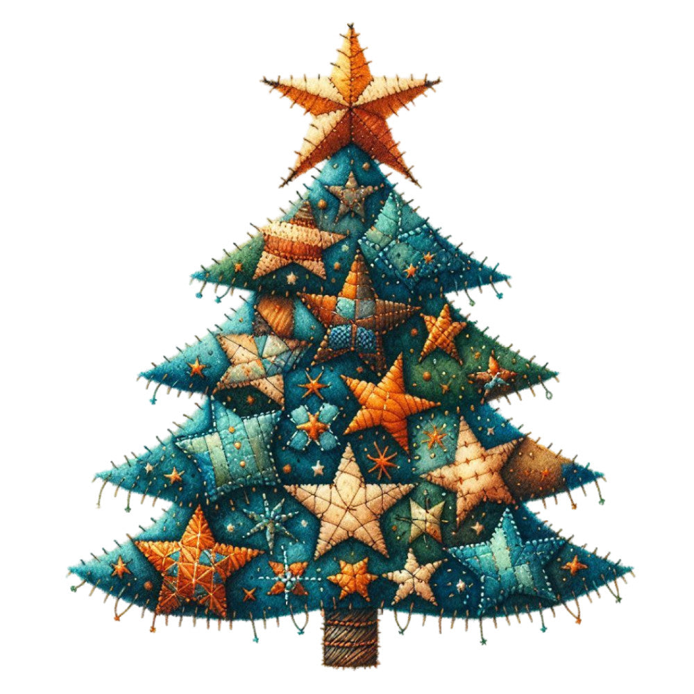 Patchwork Christmas Fabric Panel 6 QuiltingFabricPanels