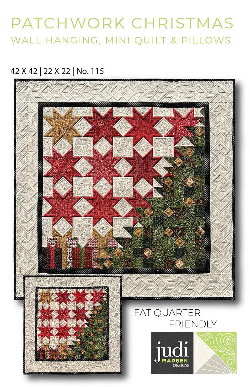 Patchwork Christmas Wall Hanging Mini Quilt & Pillows - Linda's Electric Quilters