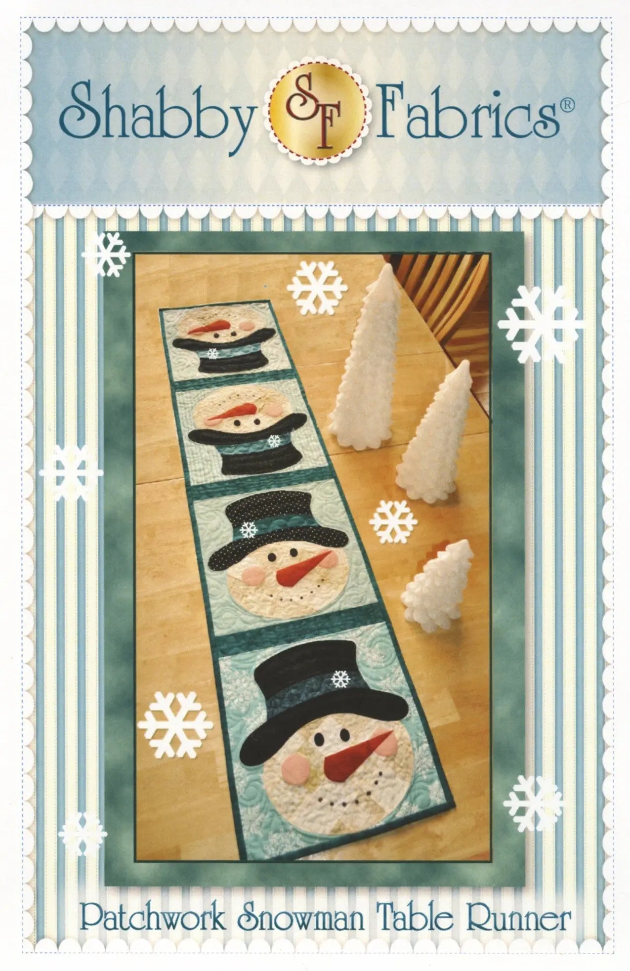 Patchwork Snowman Table Runner - Linda's Electric Quilters
