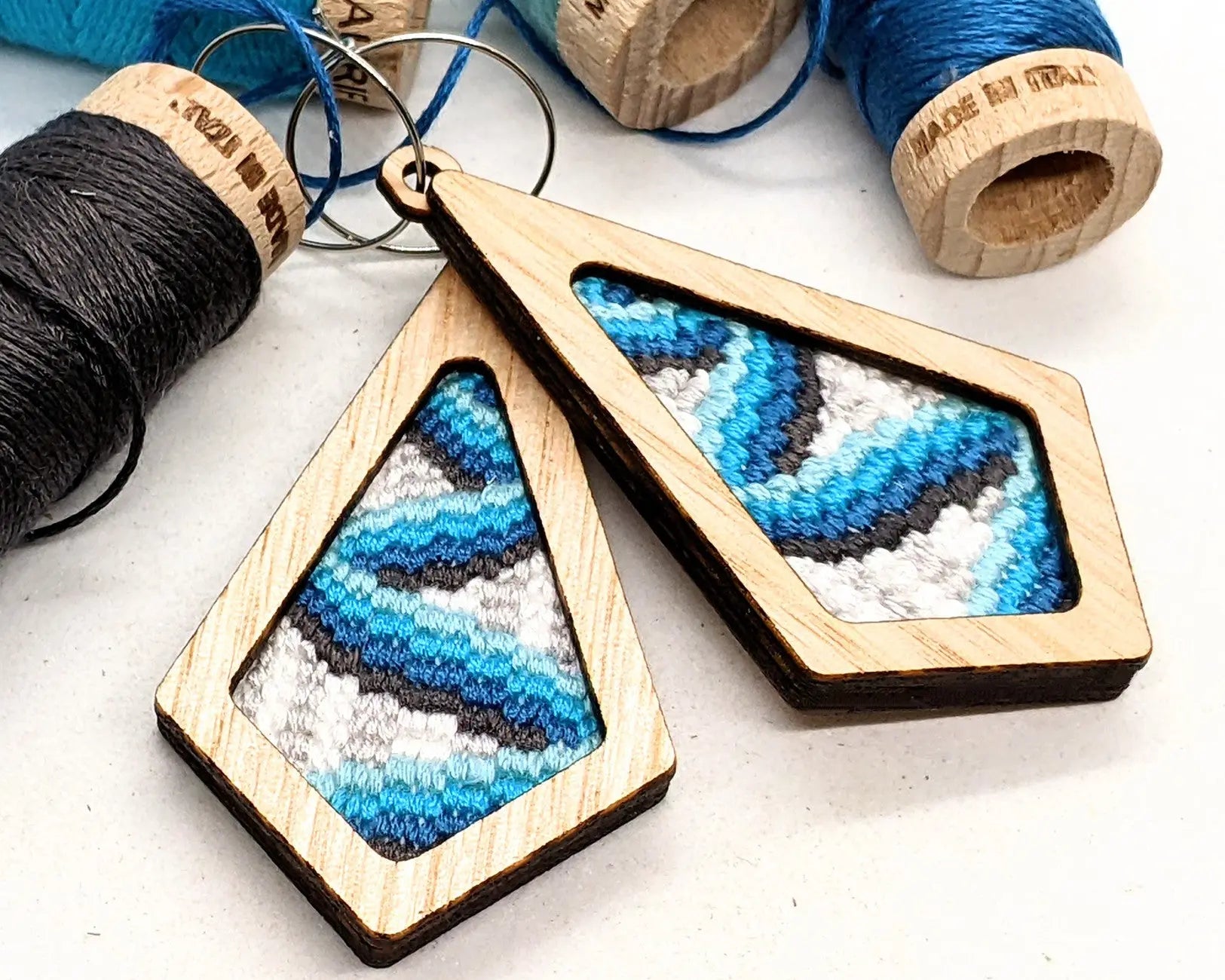 Pathways Bargello Earrings Eucalypt - Linda's Electric Quilters