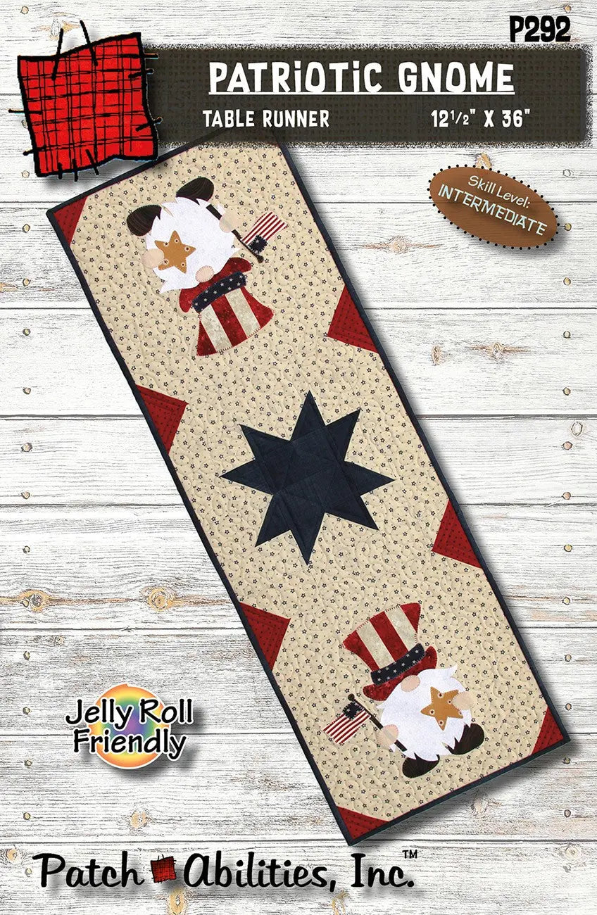 Patriotic Gnome Table Runner - Linda's Electric Quilters