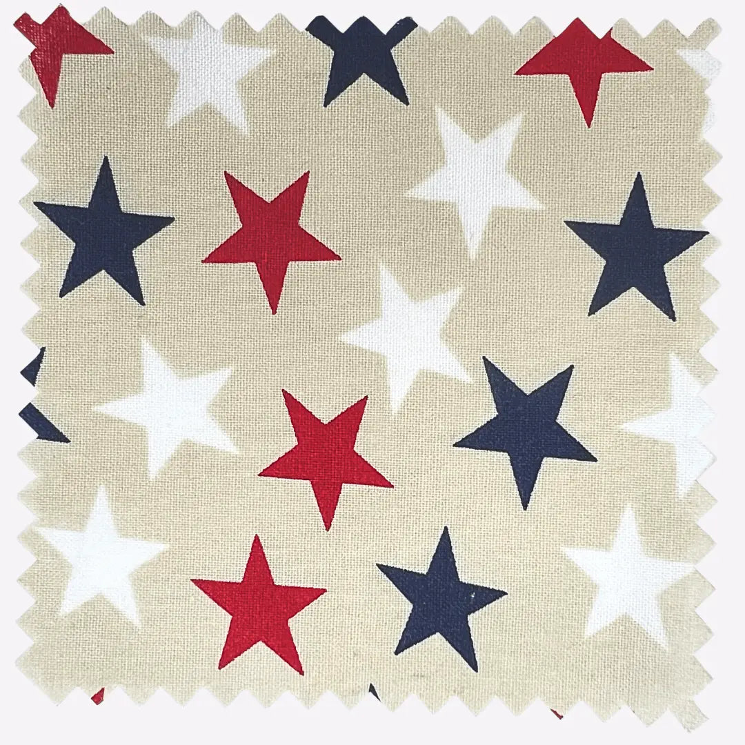 Patriotic Stars 108" Supreme Backings - Large Stars on Cream Wideback Fabric Per Yard The Fabric Company