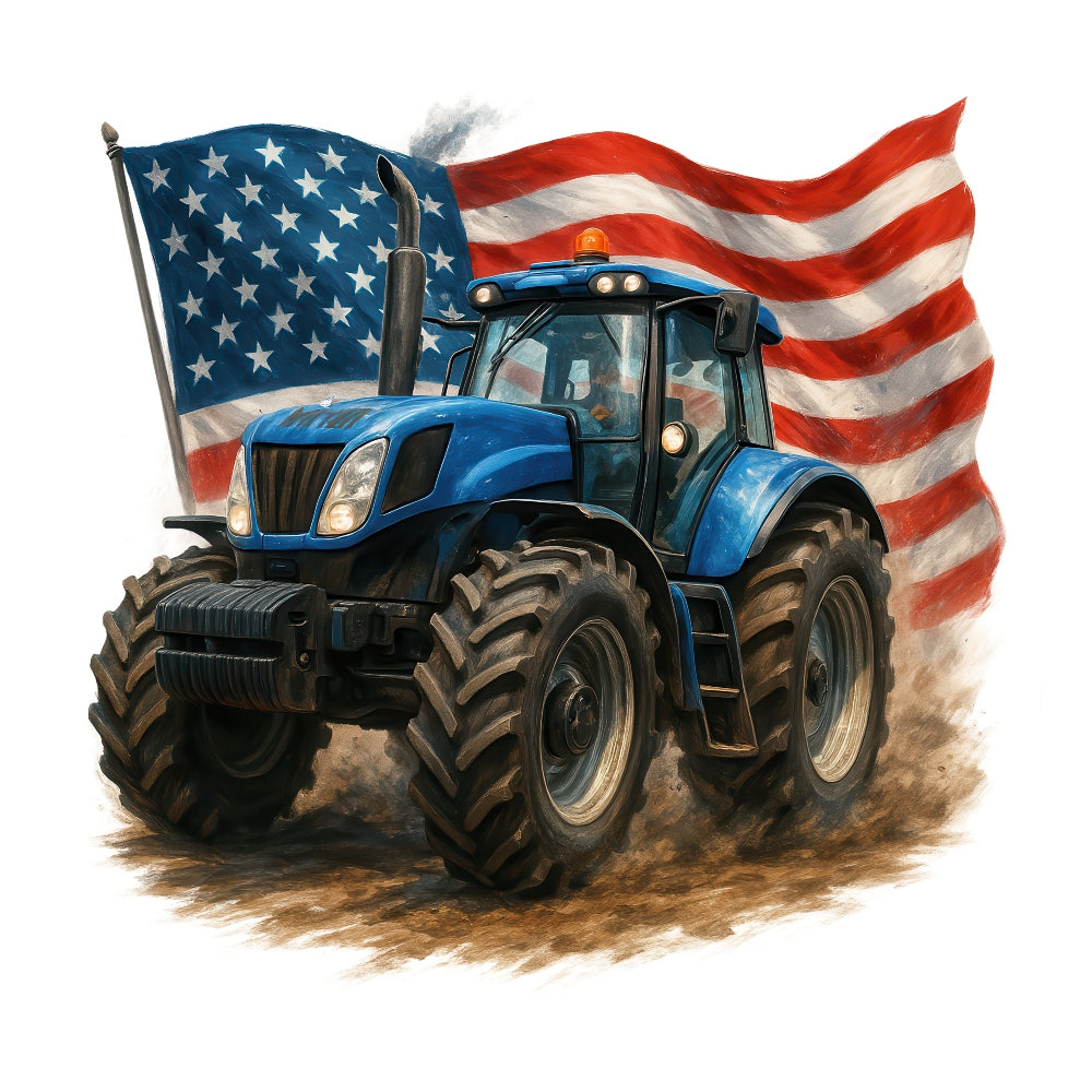 Patriotic Tractor Fabric Panel 8