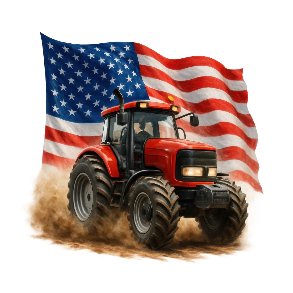 Patriotic Tractor Fabric Panel 2