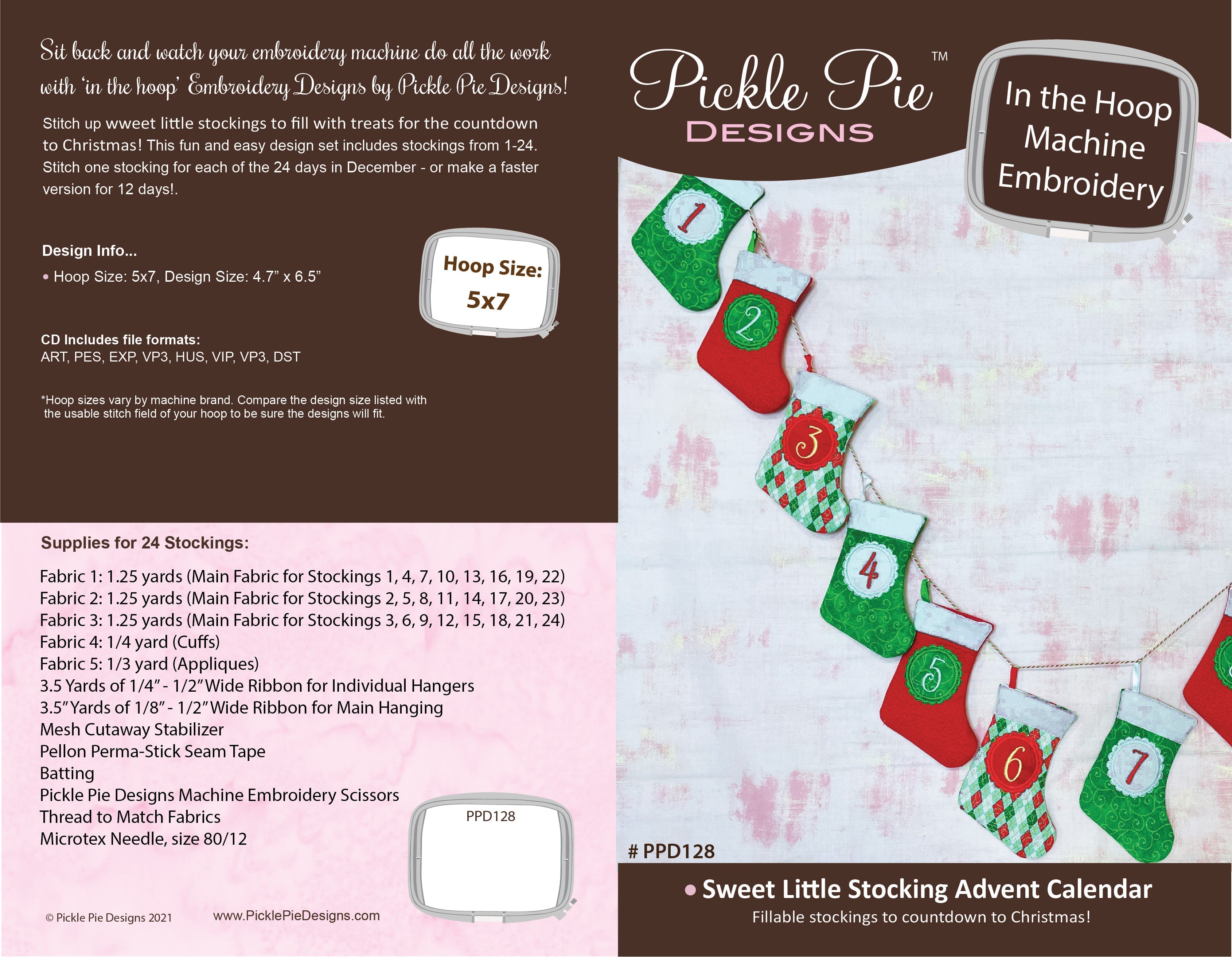 Sweet Little Stockings Advent Calendar In the Hoop Embroidery Design Collection