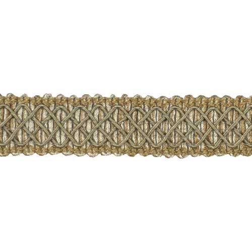 Paulette Collection - 1" width BRAID (25 Yard Roll) - BR-7006-10/25 Gold and Hunter Green