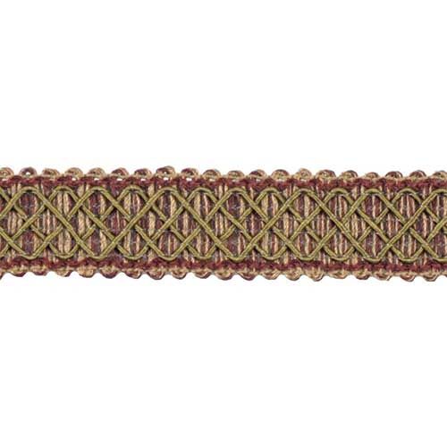 Paulette Collection - 1" width BRAID (25 Yard Roll) - BR-7006-17/38 Wine Red and Toffee