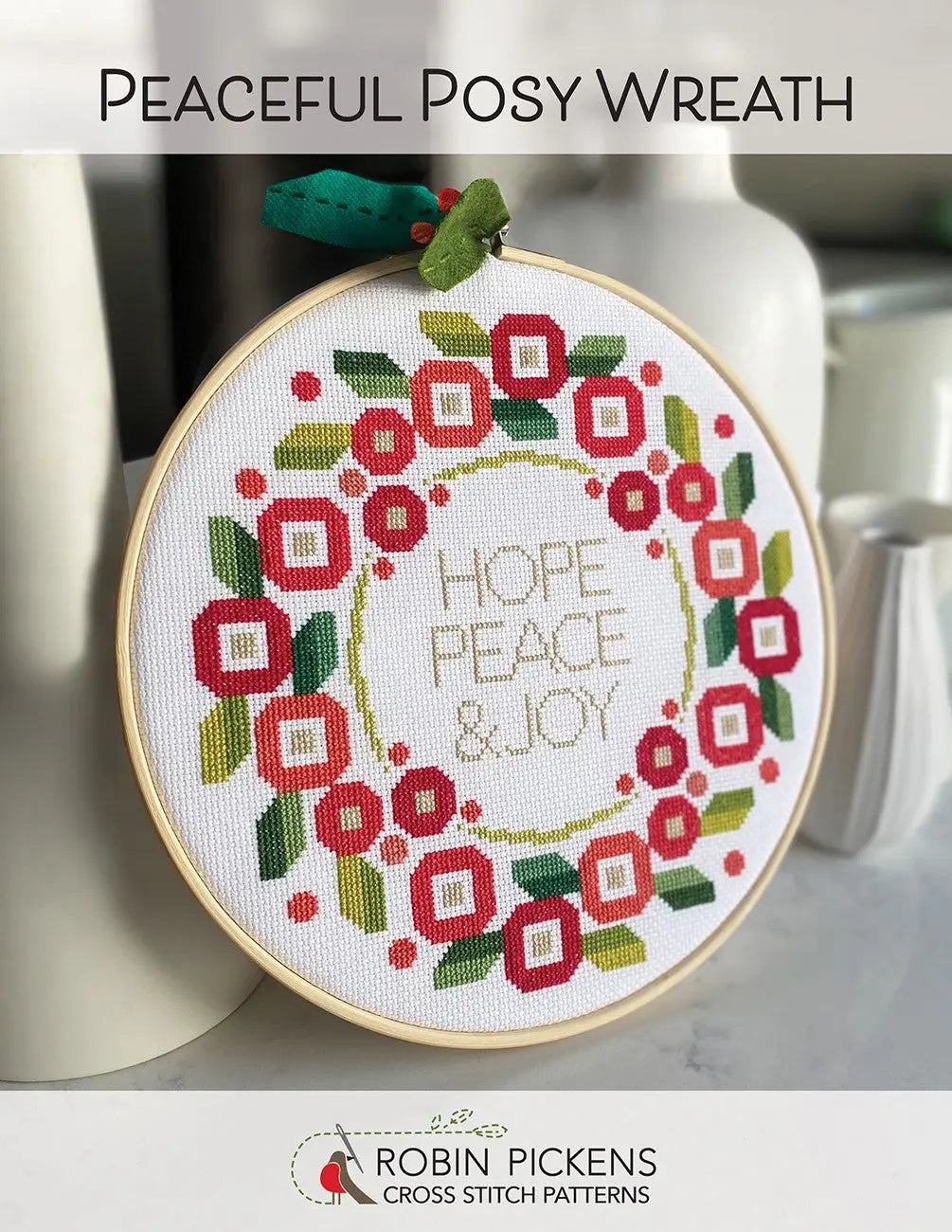 Peaceful Posy Wreath Cross Stitch Pattern - Linda's Electric Quilters