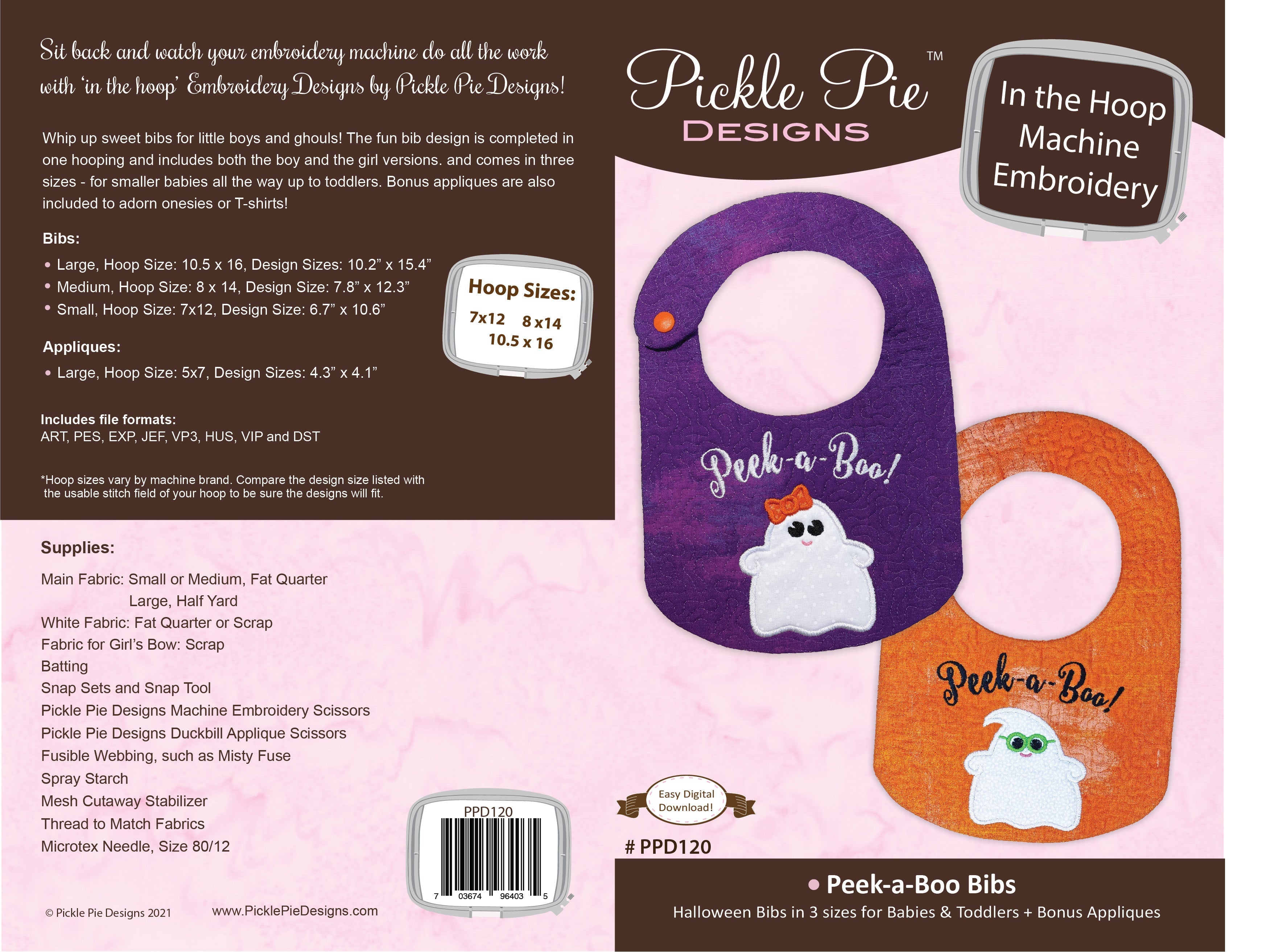 Peek-a-Boo Baby Bibs In the Hoop Embroidery Design Collection