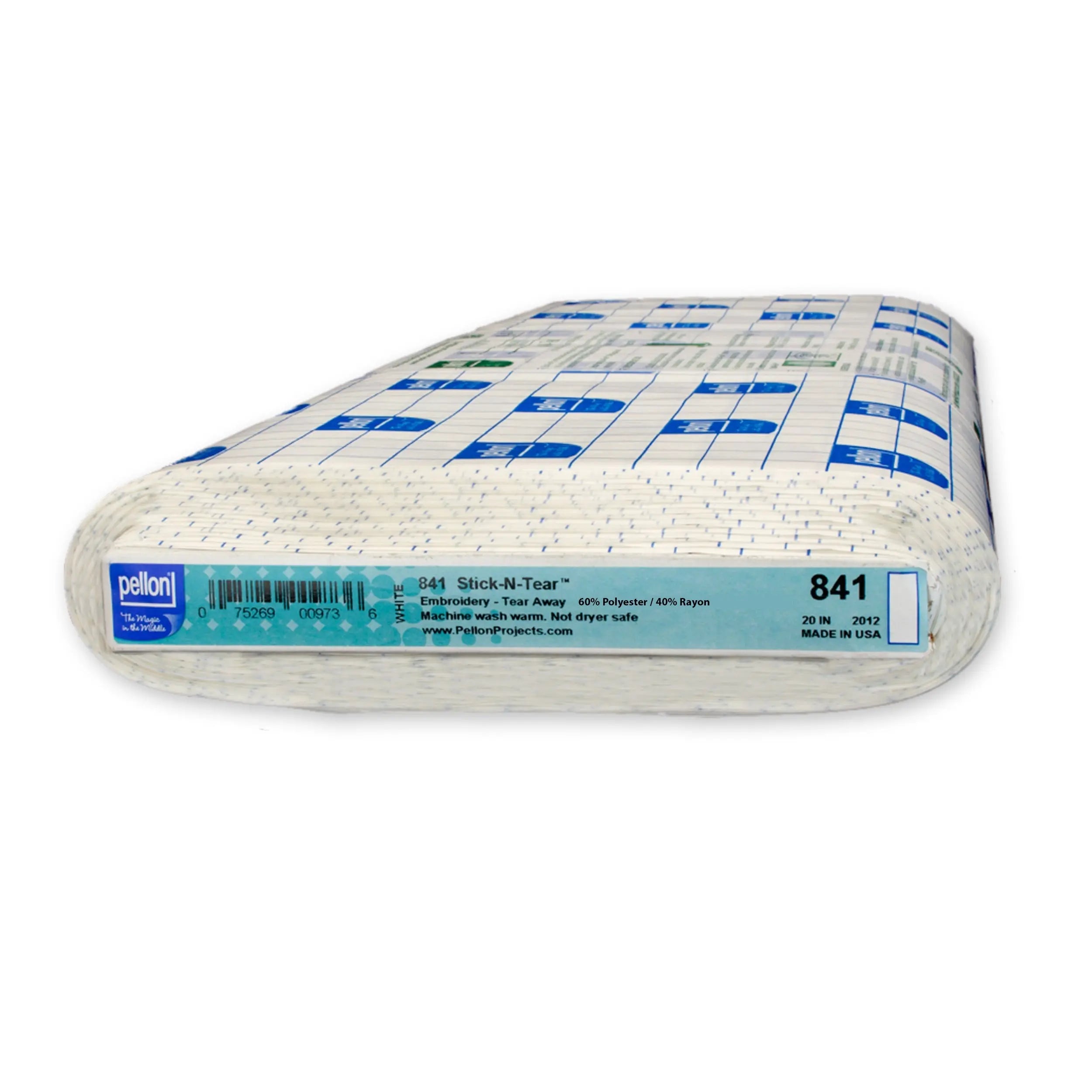 Pellon® 841 Stick-N-Tear™ Stabilizer 20" x 10 yards Bolt. Color: White. Pellon
