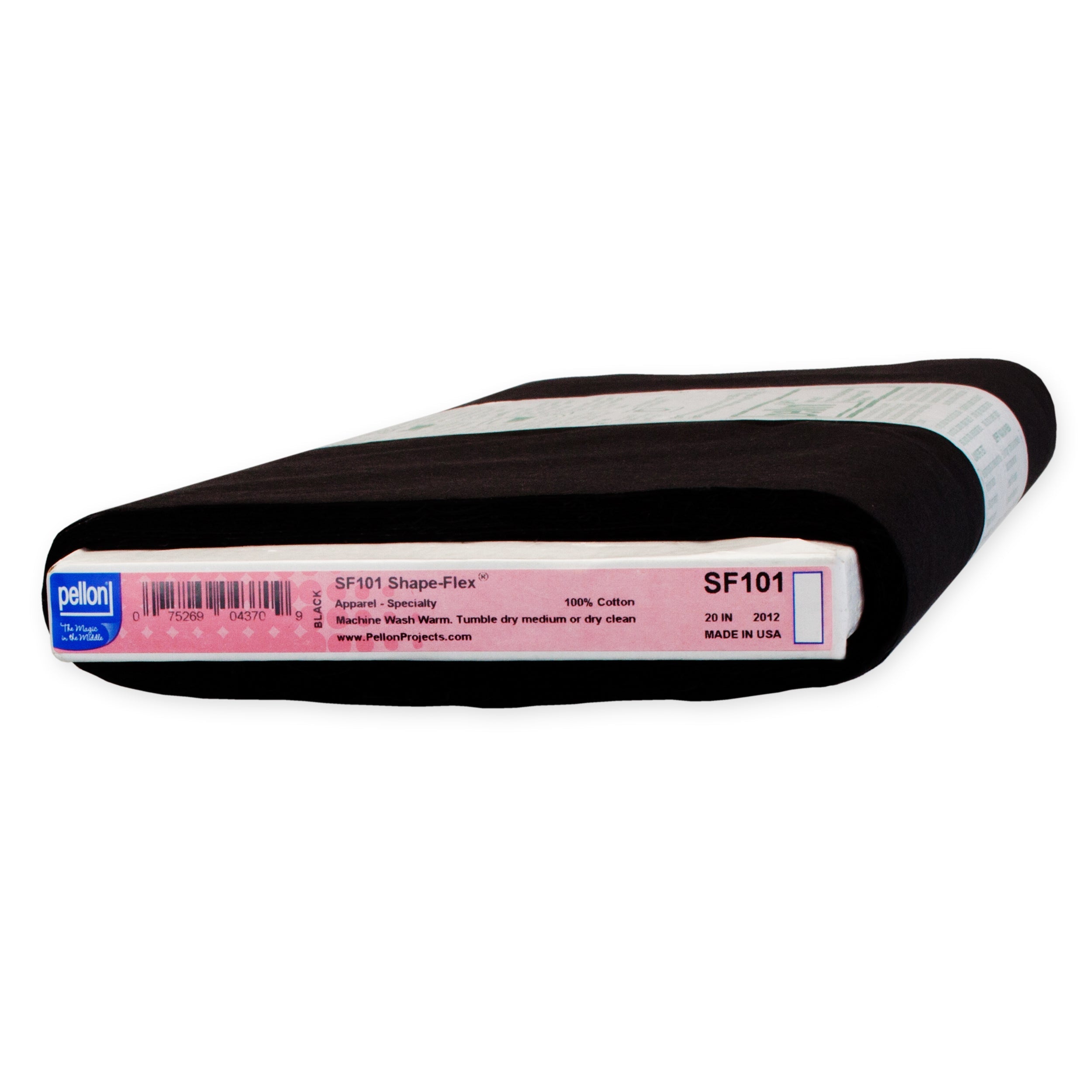 Pellon® SF101 Shape-Flex® Cotton Woven Fusible Interfacing 20" x 10 yards Bolt. Color: Black.