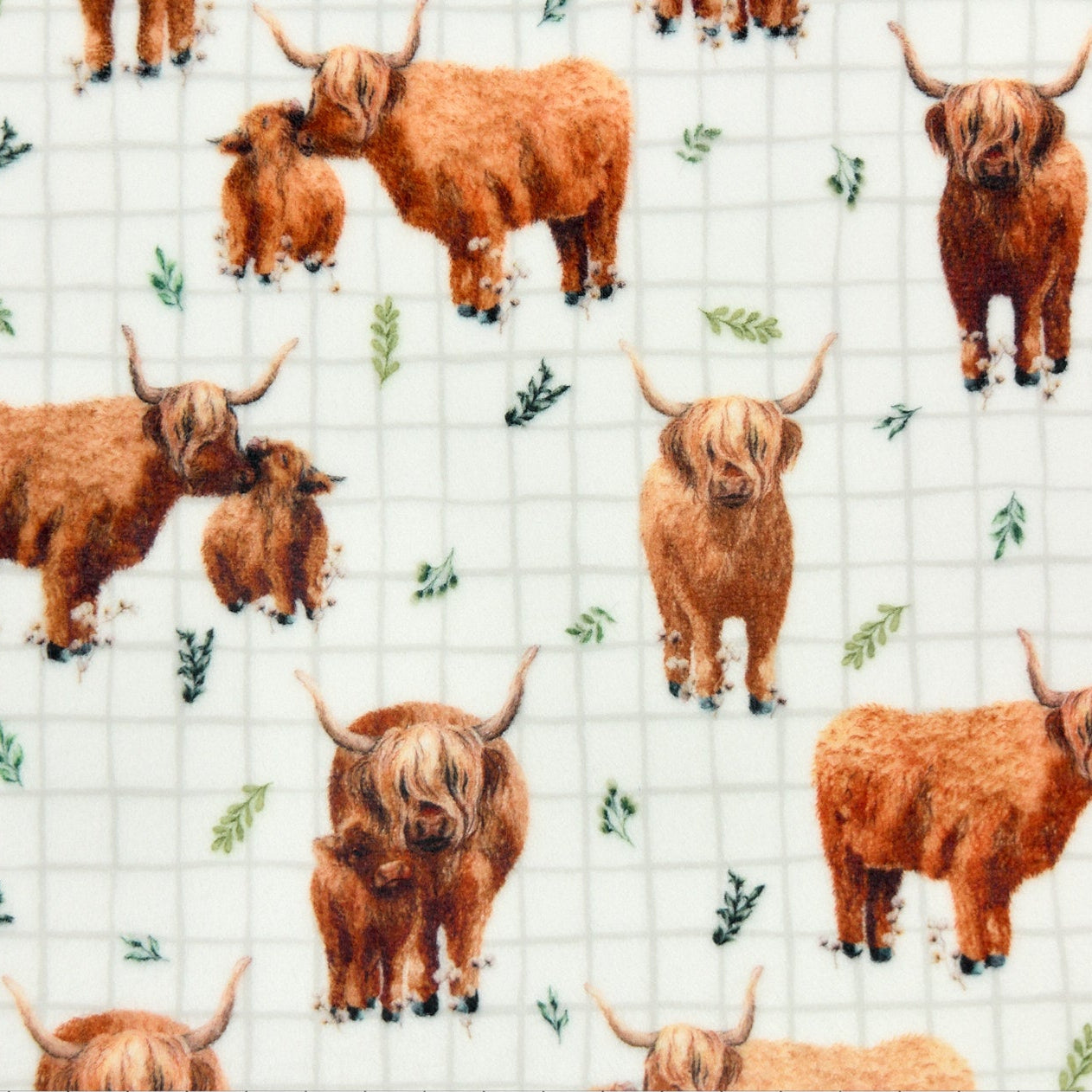 Penny Highland Grid Digital Cloud Cuddle 58/60" Fabric Per Yard