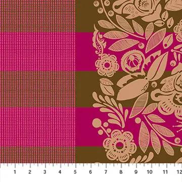 Perennial Borders Festival in Coffee BAMT141-38 Cotton Wideback Fabric per yard Northcott