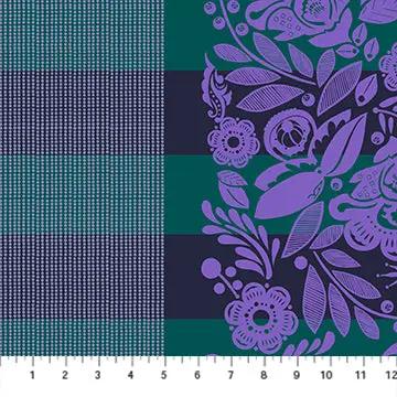 Perennial Borders Festival in Ocean BAMT141-82 Cotton Wideback Fabric per yard Northcott