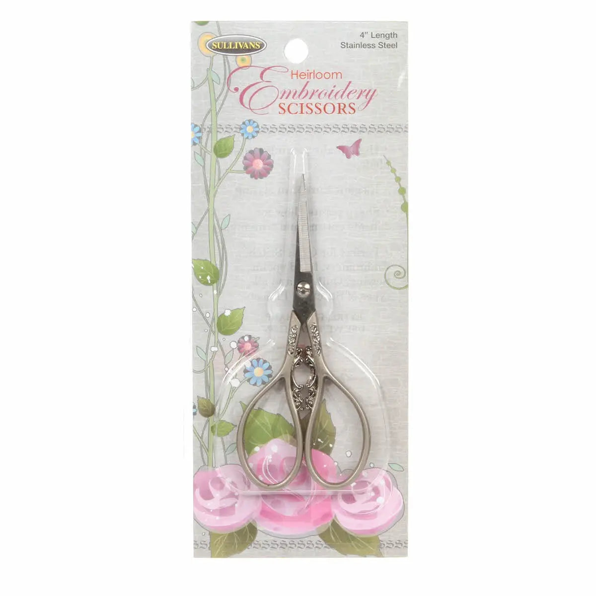 Pewter Teardrop Handle Heirloom Embroidery Scissors - Linda's Electric Quilters