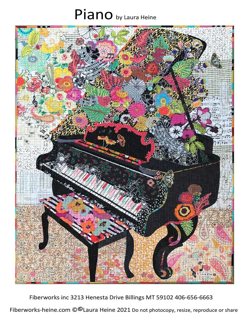 Piano Collage Pattern by Laura Heine - Linda's Electric Quilters