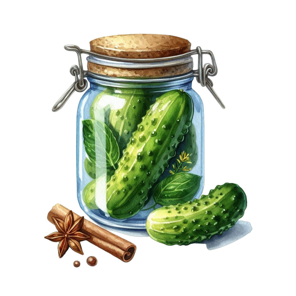 Pickle in a Glass Jar Fabric Panel 15