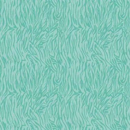 Pieces Of India Tiger Stripes Teal Aqua 43"/44" Fabric Per Yard PBS Fabrics