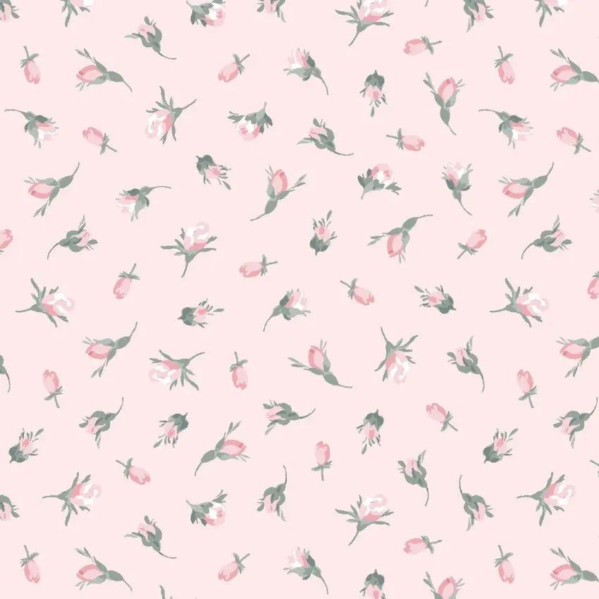 Pink Buds La Fleur Flannel Cotton 42"/43" Fabric Per Yard EE Schenck Co