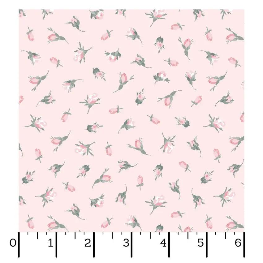 Pink Buds La Fleur Flannel Cotton 42"/43" Fabric Per Yard EE Schenck Co