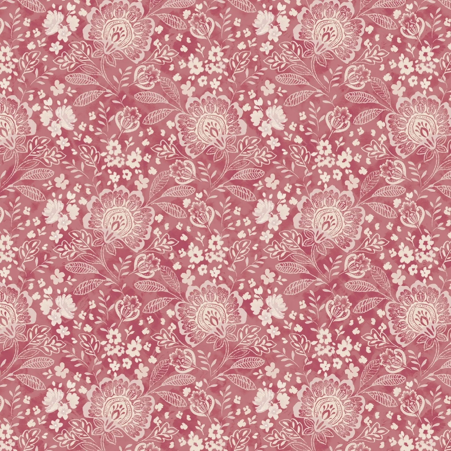 Pink Jacobean Allover Elizabeth Fabric Per Yard EE Schenck Co