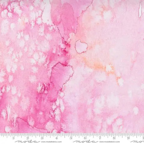 Pink Petal Flow Basic Watercolor Painting 44"/45" Fabric Per Yard - Linda's Electric Quilters