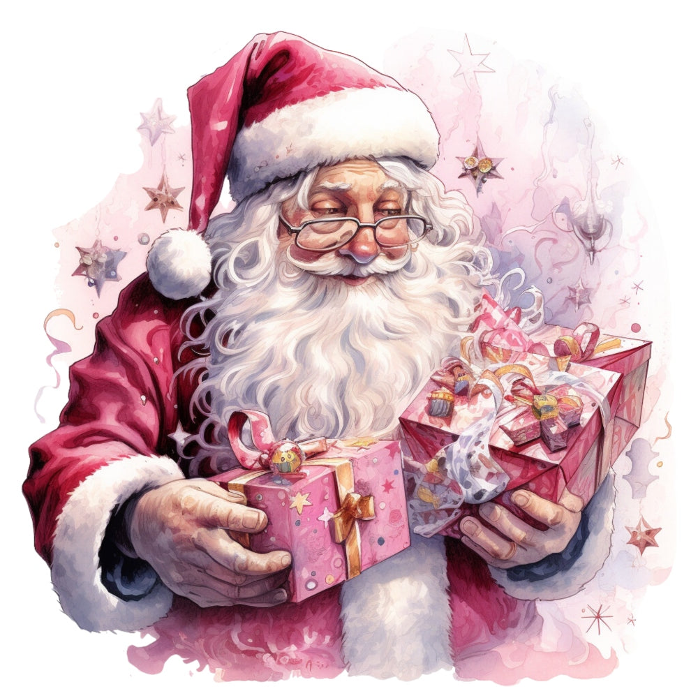 Pink Santa Claus Fabric Panel 12