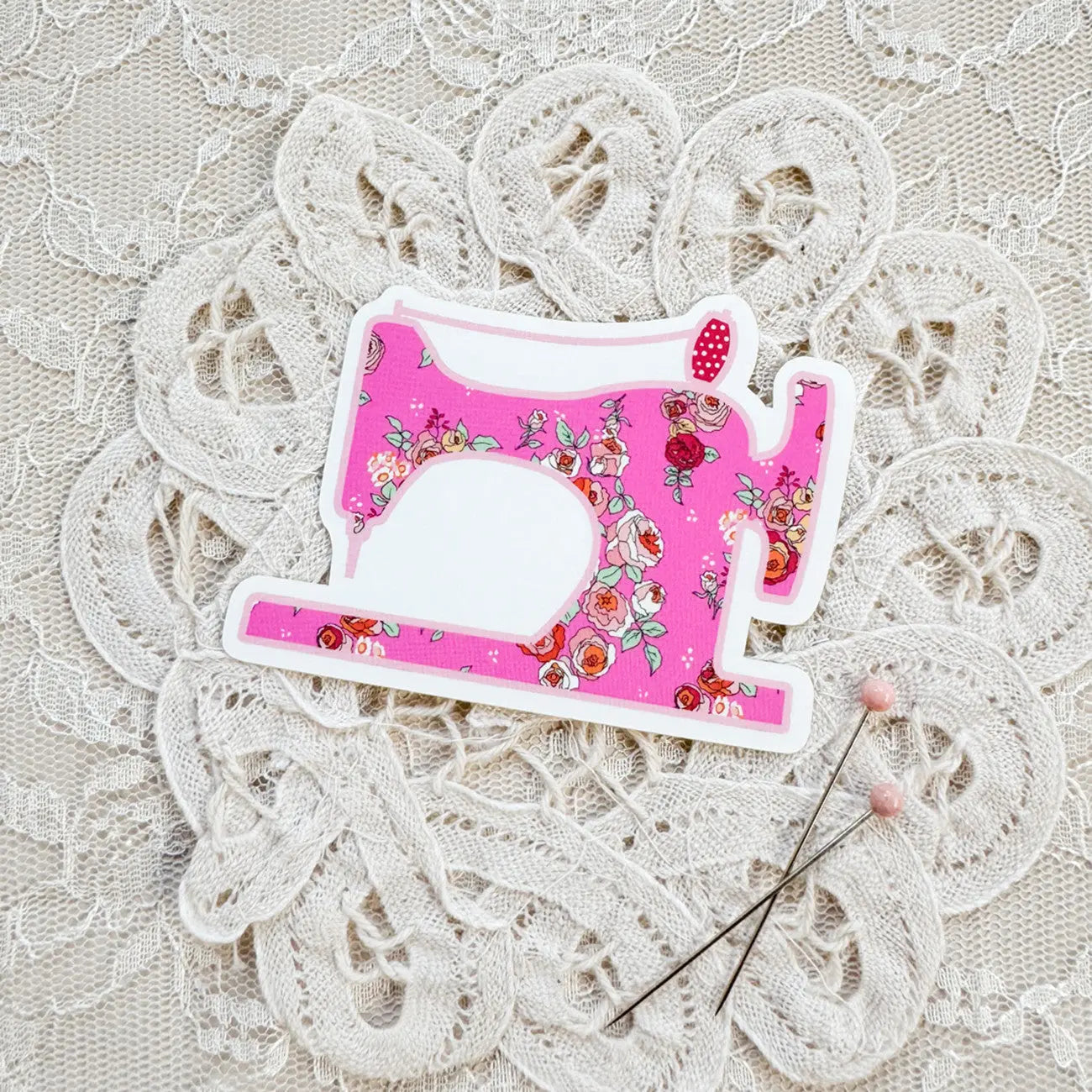 Pink Sewing Machine Stickers 10pk