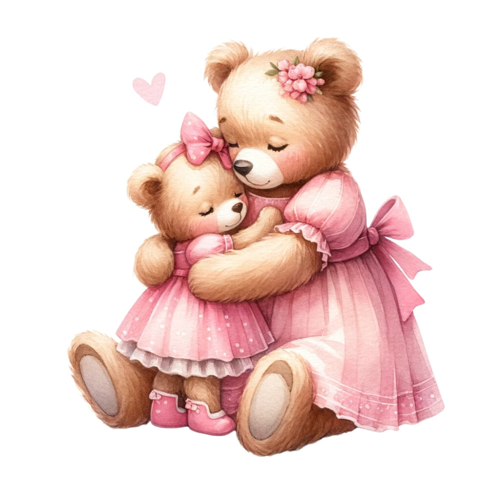 Pink Teddy Bears Fabric Panel 12