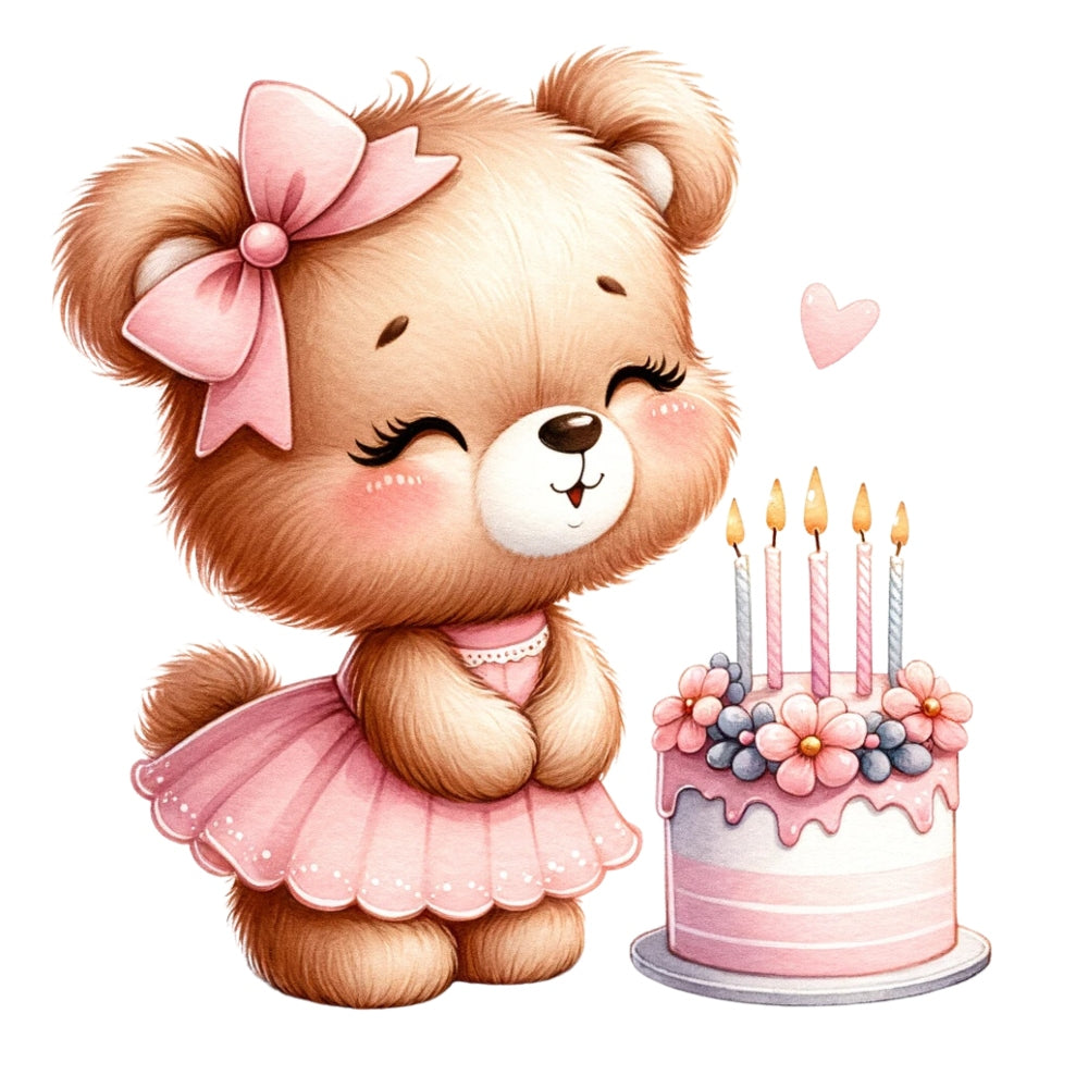 Pink Teddy Bears Fabric Panel 8