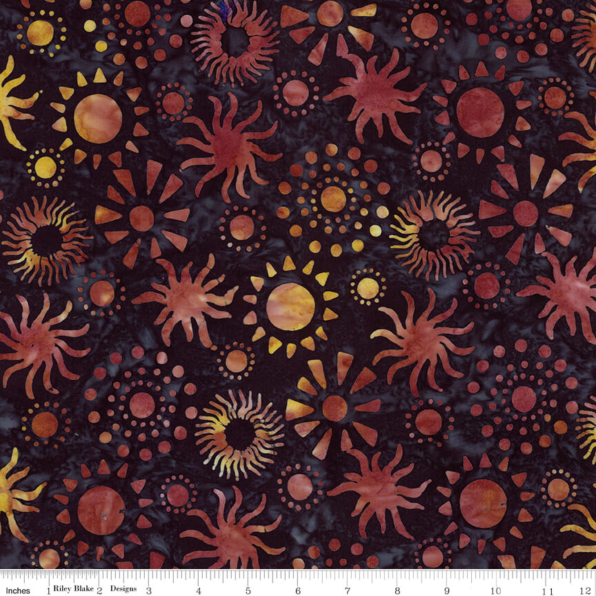 Riley Blake Western Reflections Batiks black bean batik by the yard