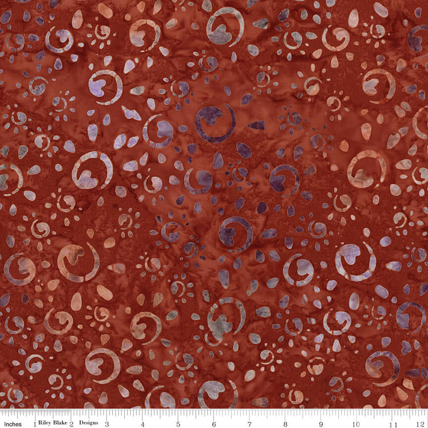 Places You'll Go Western Reflections Batiks Flamewood hand-dyed batik quilting fabric by Riley Blake Designs, warm earth tone cotton batik, sold by the yard