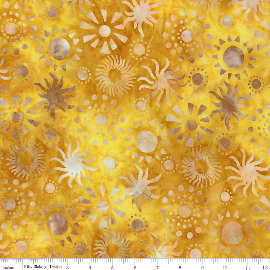 Riley Blake Western Reflections Batiks sunshine hand-dyed batik by the yard