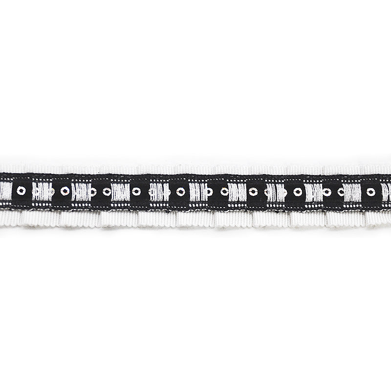 Pleated Ribbon Trim - 3/4" Width Gathered Ribbon with Sequins (15 Yard Roll) - BR-761-27/02