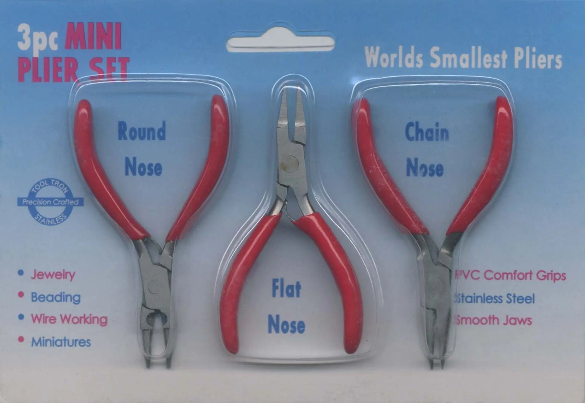 Plier Set Round, Flat & Chain Nose 3pc - Linda's Electric Quilters