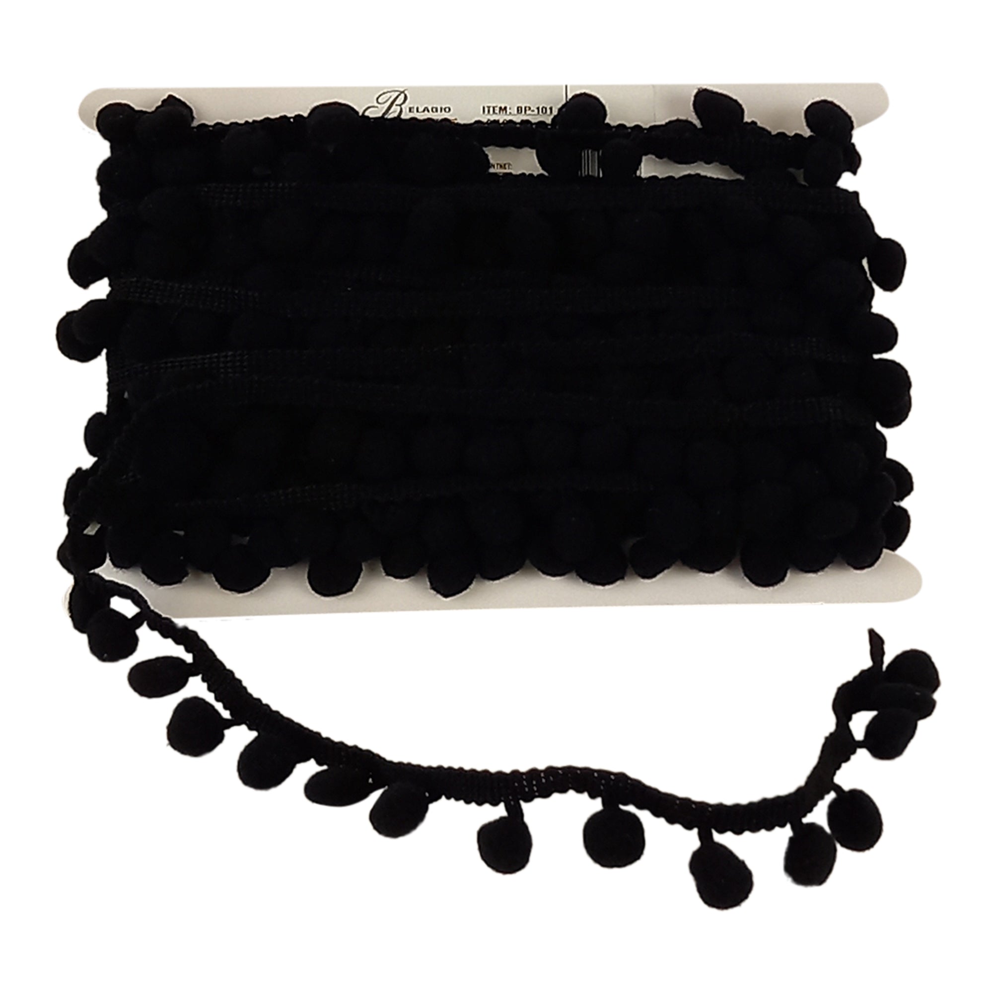 Pom Pom Collection - 5/8" width X 10 Yards Roll in Black