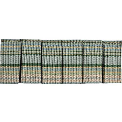 Pompeii Collection - 2" Width PLEATED TRIM (25 Yard Roll) - BF-1398-03/28 Turquoise and Beige